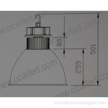 IES file 3 years warranty Mean well driver 50w industrial led high bay light